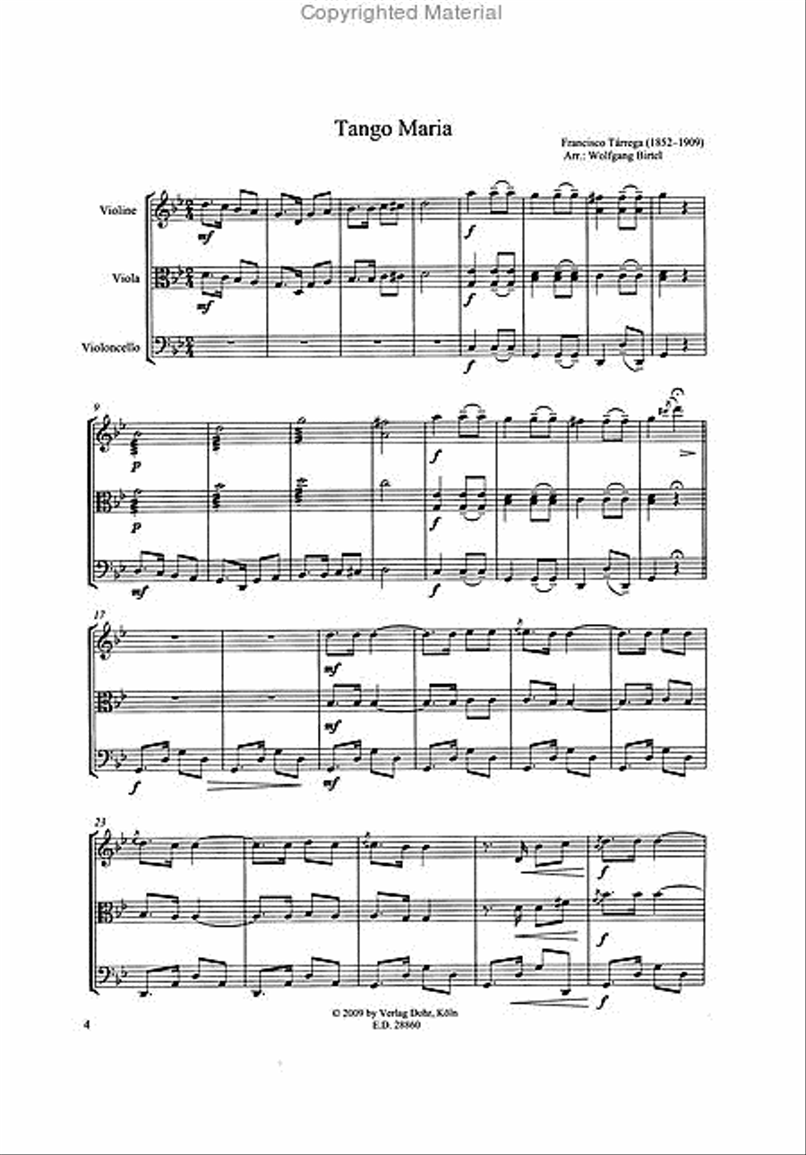 Tango Maria (für Streichtrio) String Trio scores gallery preview page 2