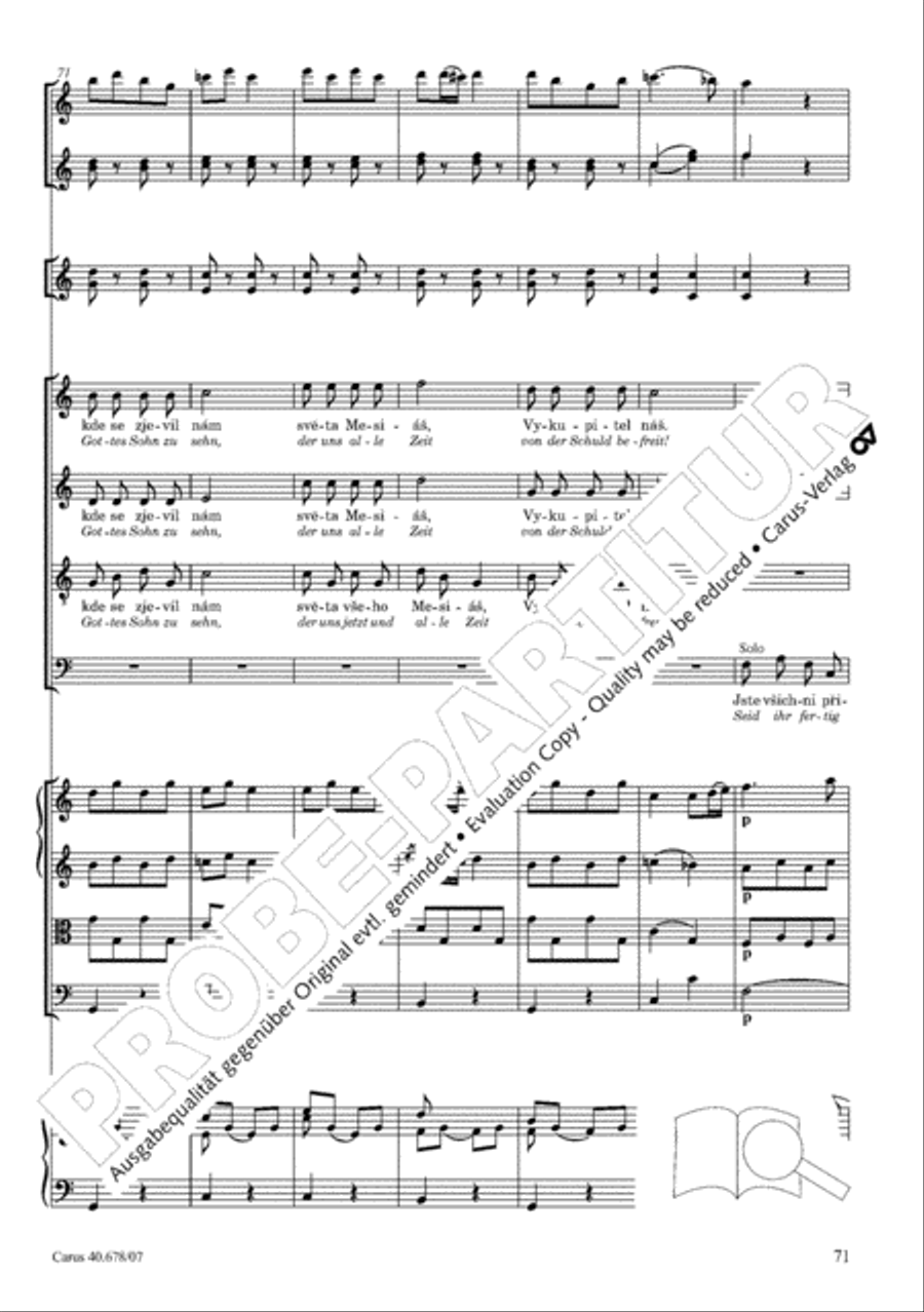Missa pastoralis bohemica 4-Part scores gallery preview page 84