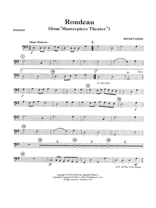 Rondeau (Theme from Masterpiece Theatre): Bassoon