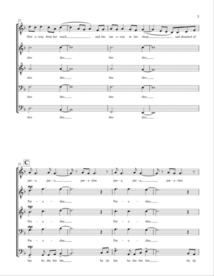 Paradise Paradise TTBB scores gallery preview page 3