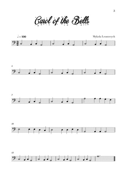 10 Easy Christmas Carols for Double Bass Beginners (Music for Children) image number null
