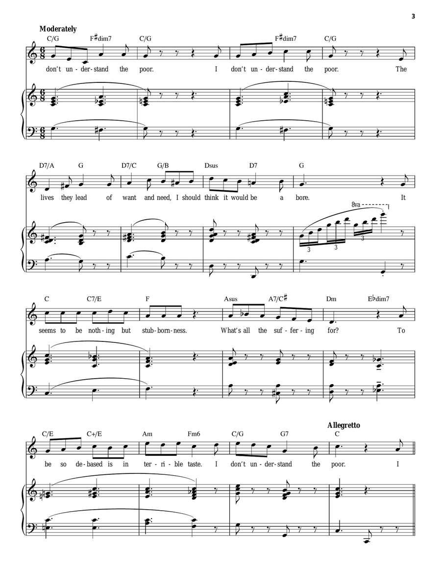 I Don't Understand The Poor (Solo version) Piano, Vocal scores gallery preview page 3