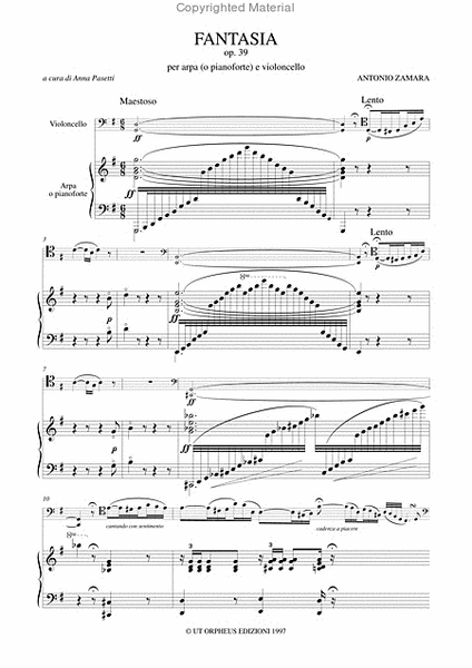 Fantasia Op. 39 for Harp (Piano) and Violoncello