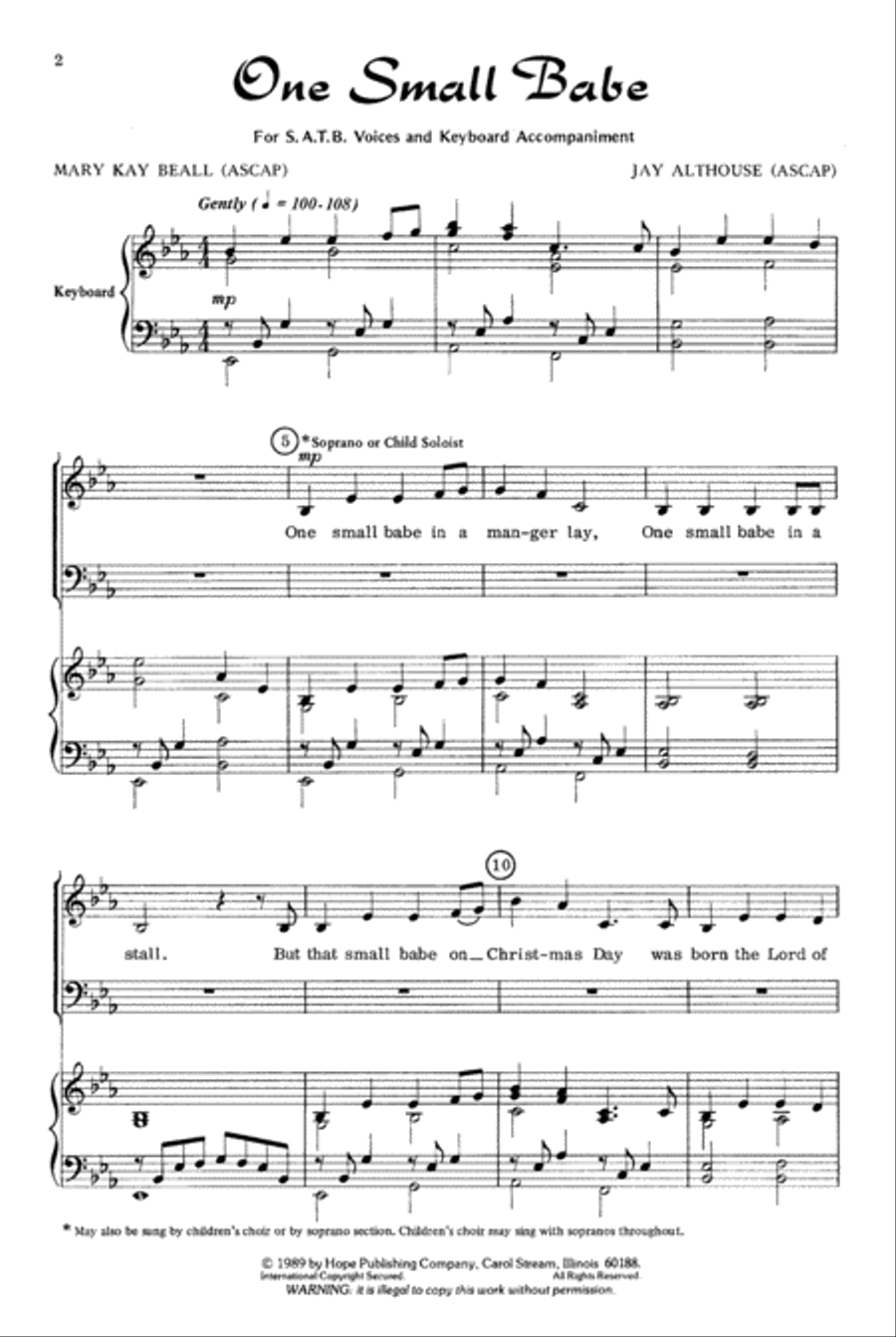 One Small Babe One Small Babe 4-Part scores gallery preview page 2