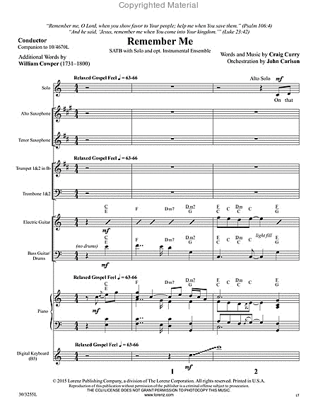 Remember Me - Brass and Rhythm Score and Parts image number null