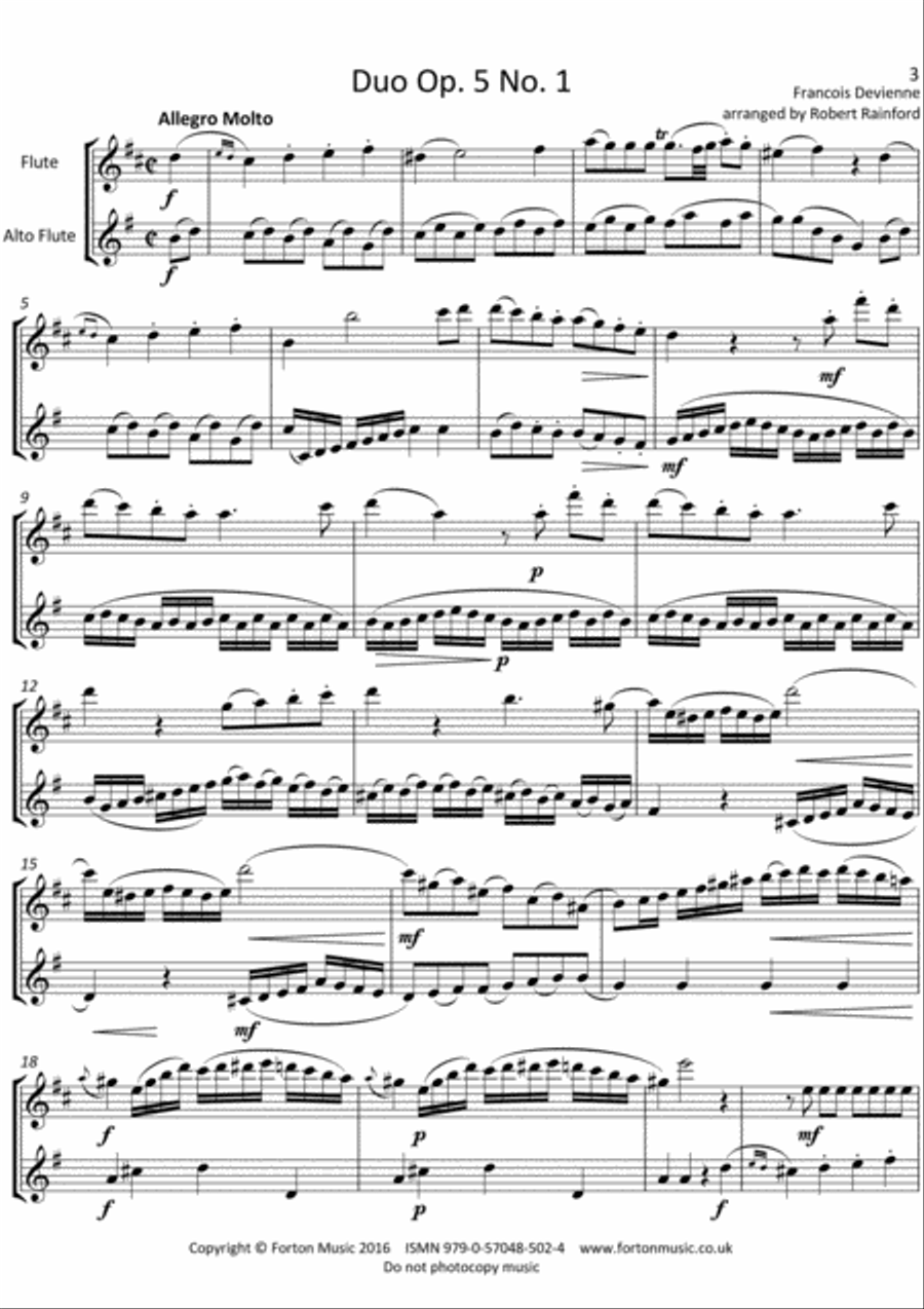 Duo Op. 5 No. 1 Flute scores gallery preview page 3
