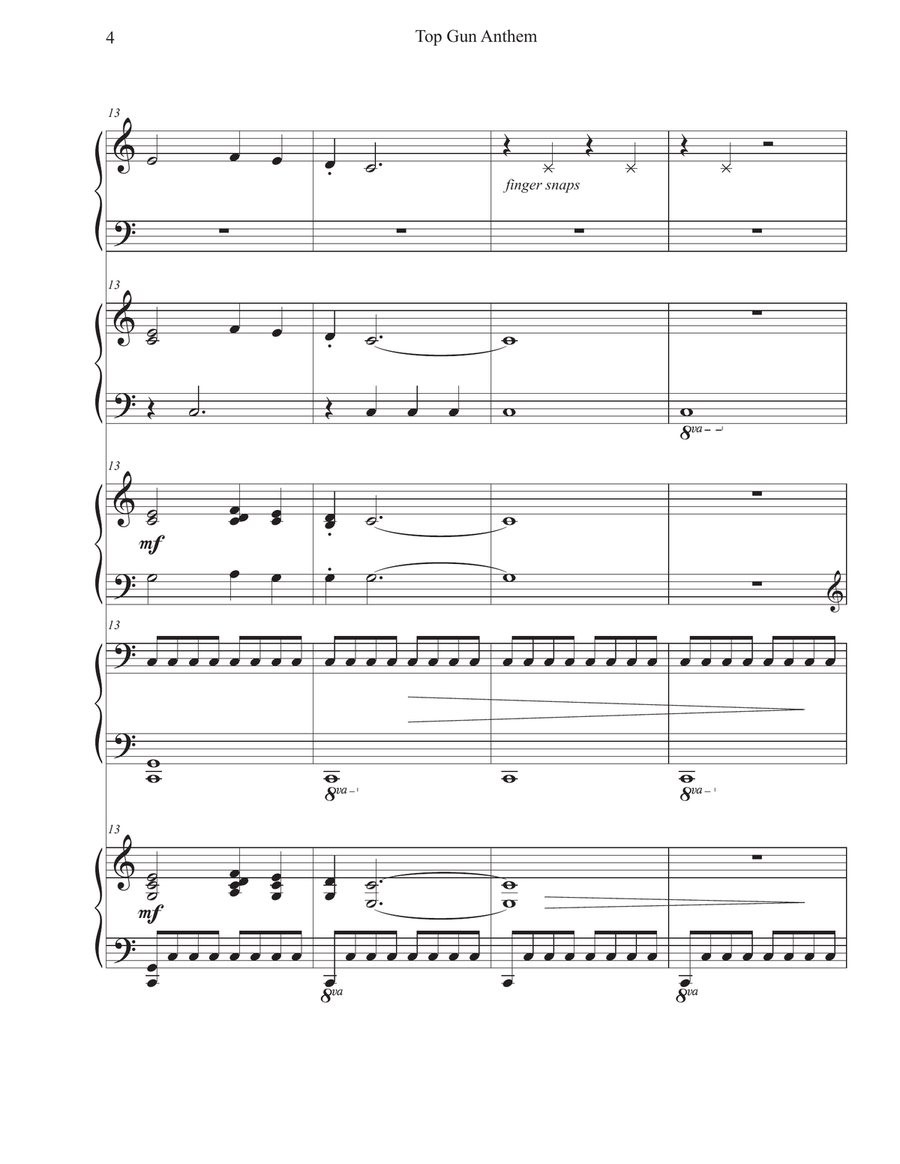 Top Gun: Maverick Anthem Piano Duet scores gallery preview page 5