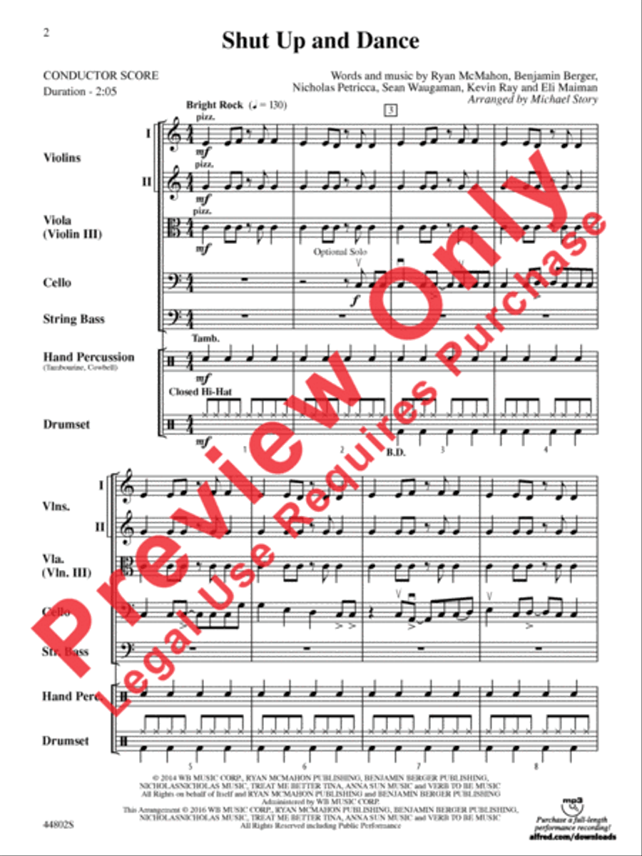 Shut Up and Dance String Orchestra scores gallery preview page 3