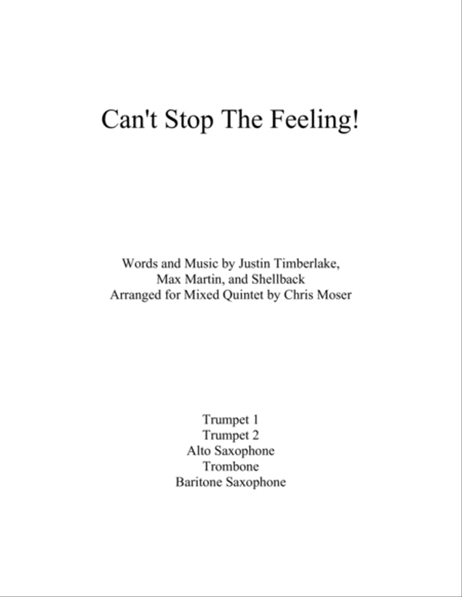 Can't Stop The Feeling from TROLLS Small Ensemble scores gallery preview page 1