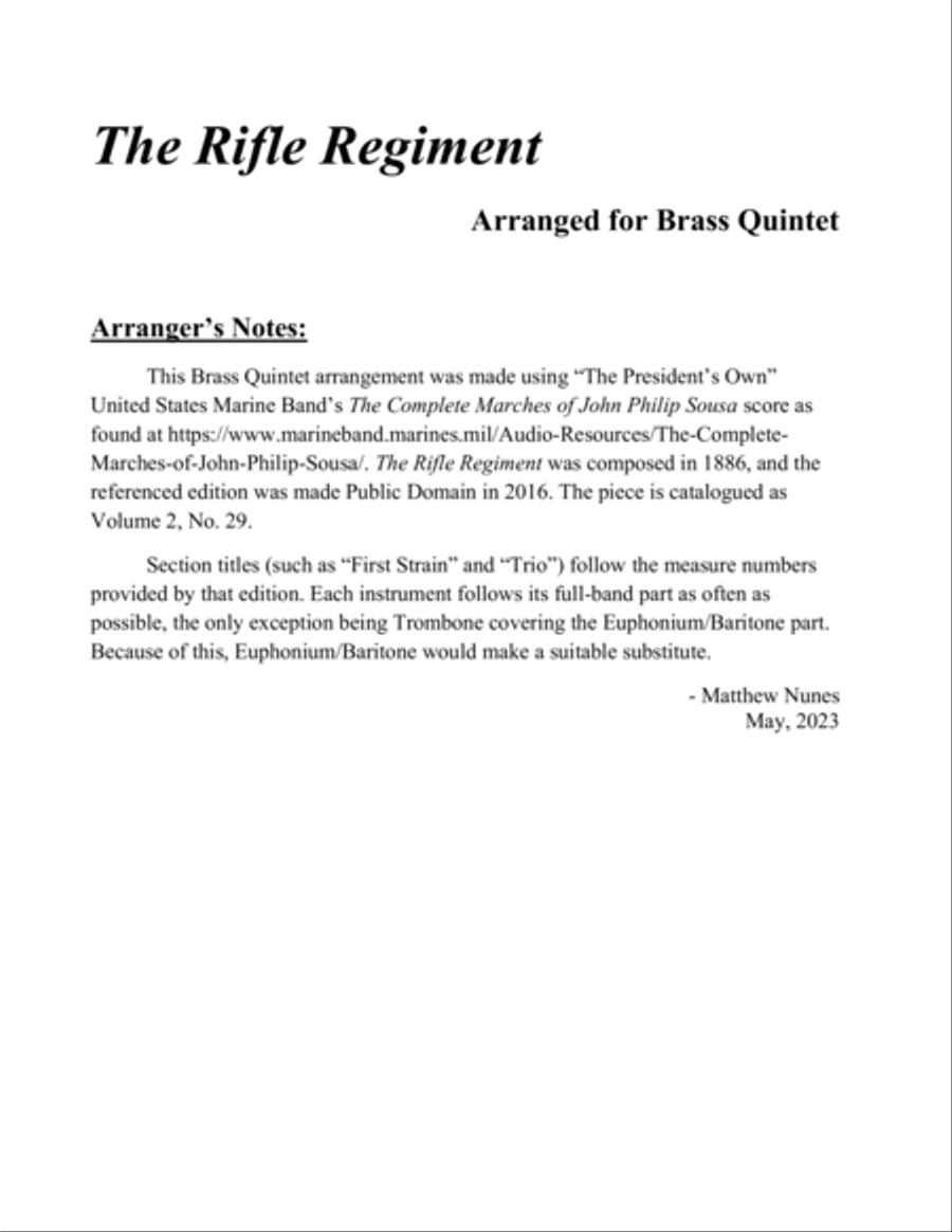 The Rifle Regiment Brass Quintet scores gallery preview page 2