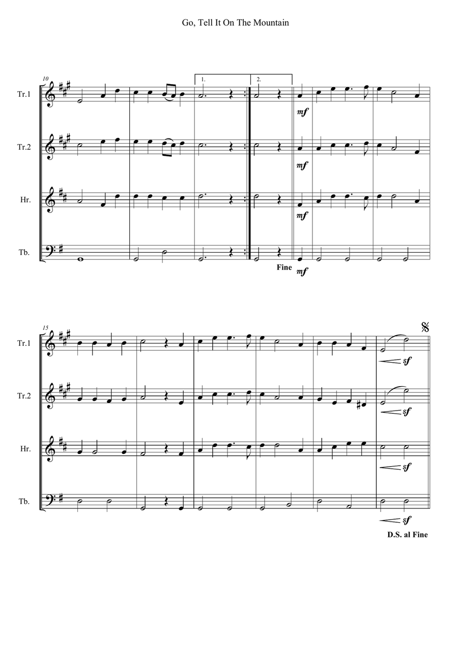 Go, Tell It On The Mountain Christmas scores gallery preview page 2