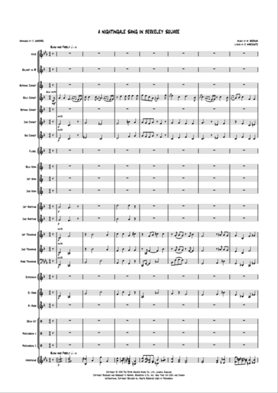 A Nightingale Sang In Berkeley Square Brass Band scores gallery preview page 2