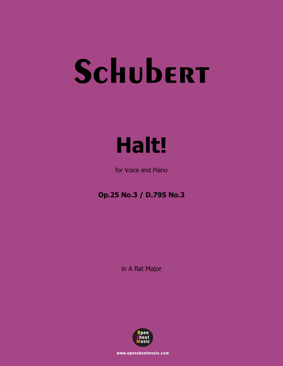 Halt! by Schubert, Op.25 No.3, in A flat Major