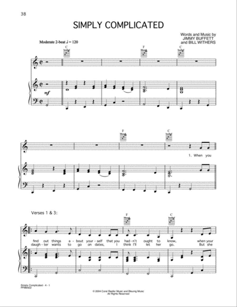 Simply Complicated Piano, Vocal, Guitar scores gallery preview page 1