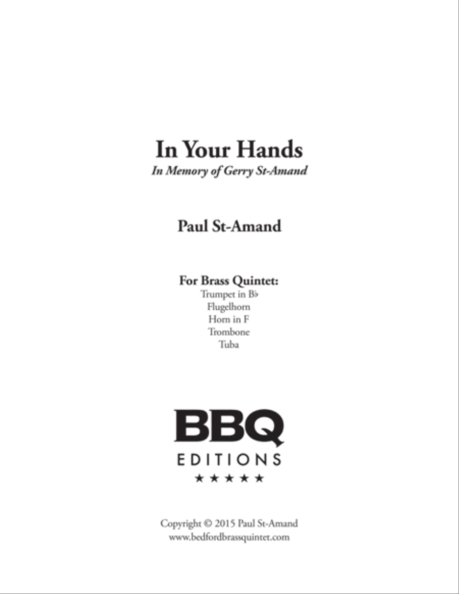 In Your Hands - Brass Quintet Brass Quintet scores gallery preview page 1