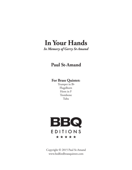 In Your Hands - Brass Quintet image number null