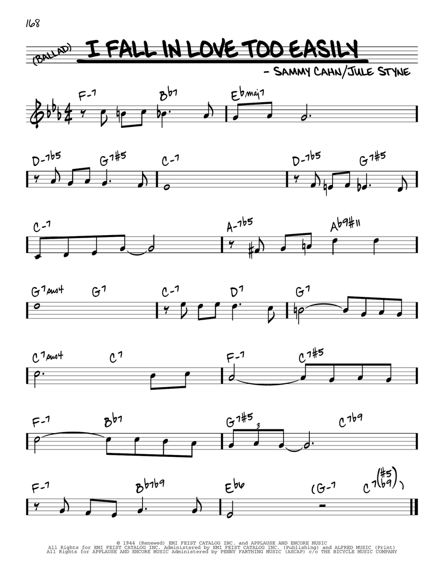 I Fall In Love Too Easily Piano scores gallery preview page 1
