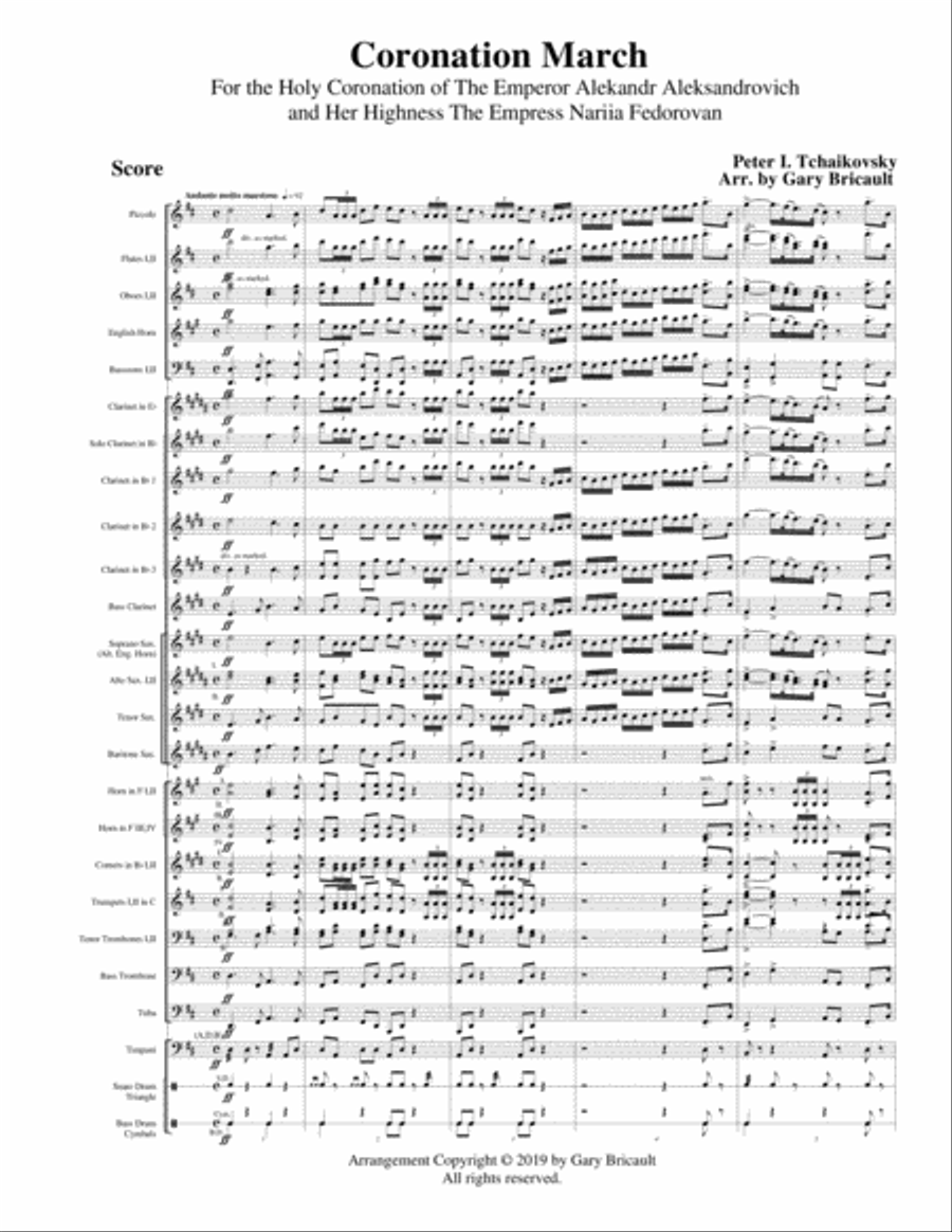 Coronation March Coronation March Concert Band scores gallery preview page 1