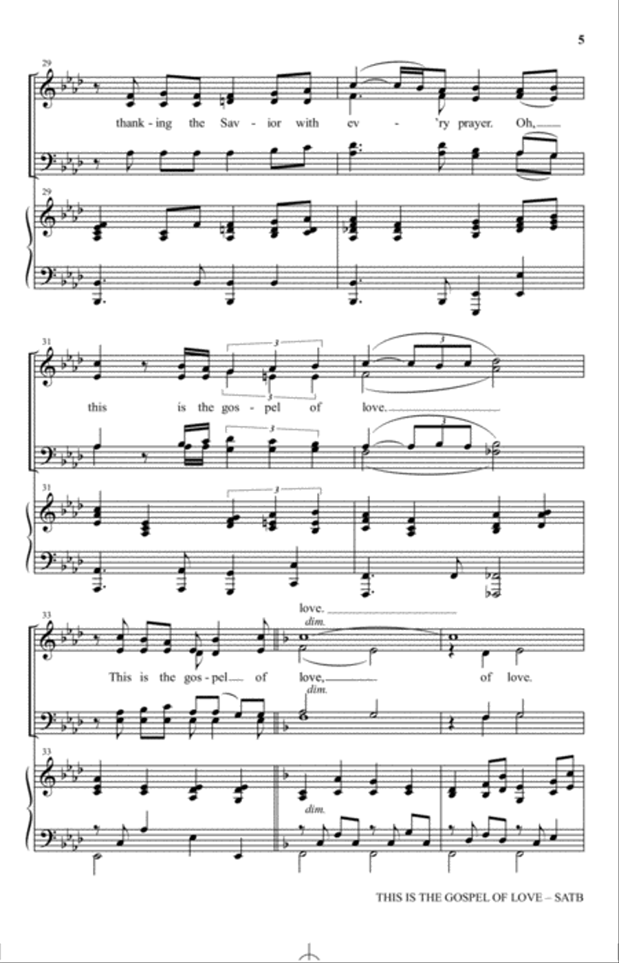 This Is The Gospel Of Love (arr. Mary McDonald) 4-Part scores gallery preview page 4