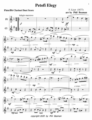 Petofi Elegy-Liszt-flute-clarinet duet
