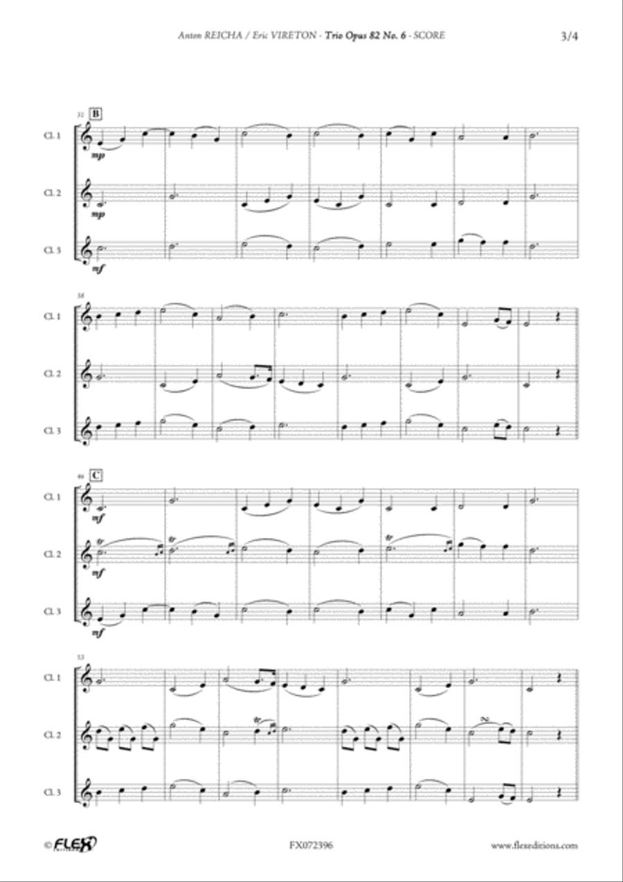 Trio Opus 82 No. 6 Clarinet Trio scores gallery preview page 3