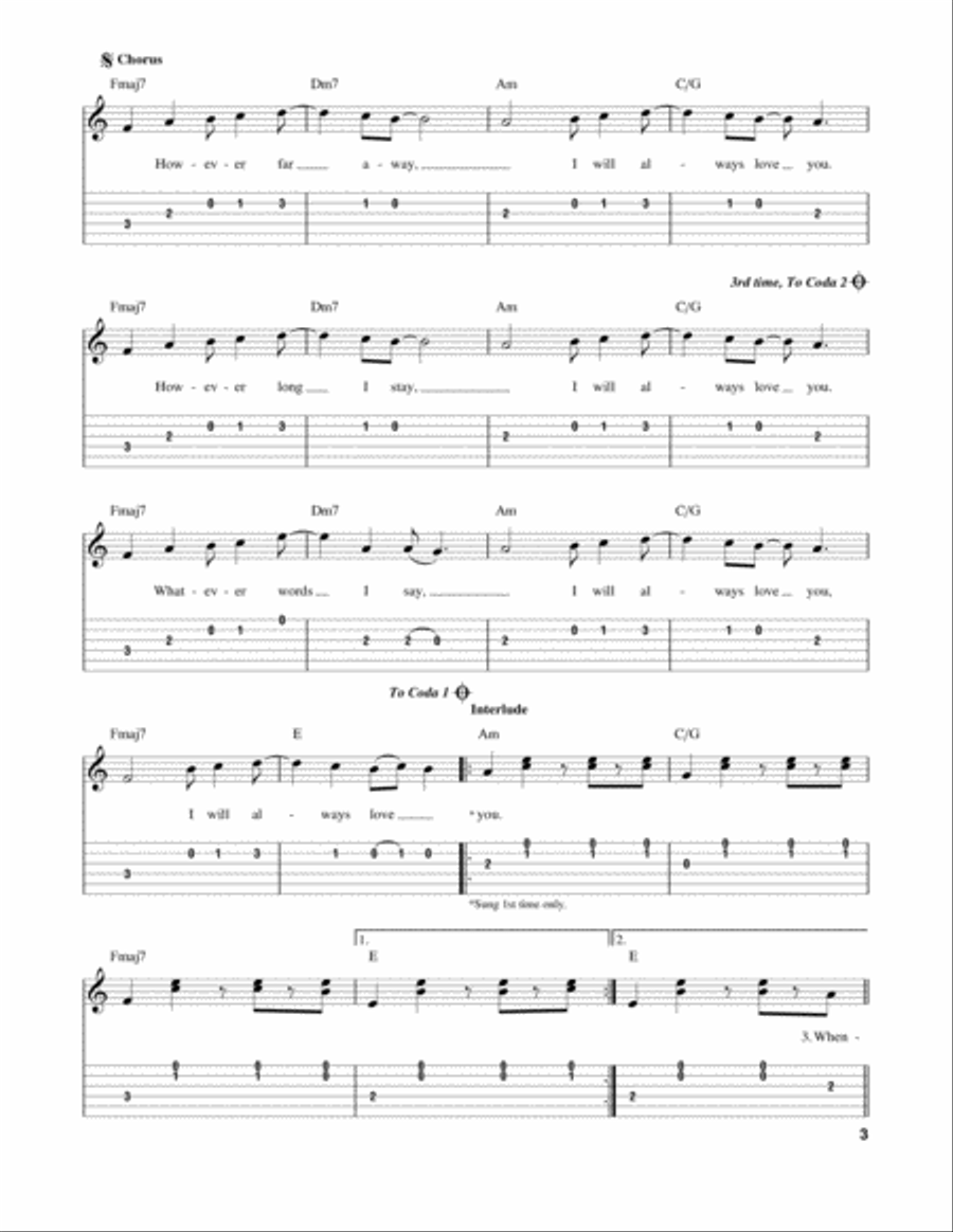 Lovesong Acoustic Guitar scores gallery preview page 3