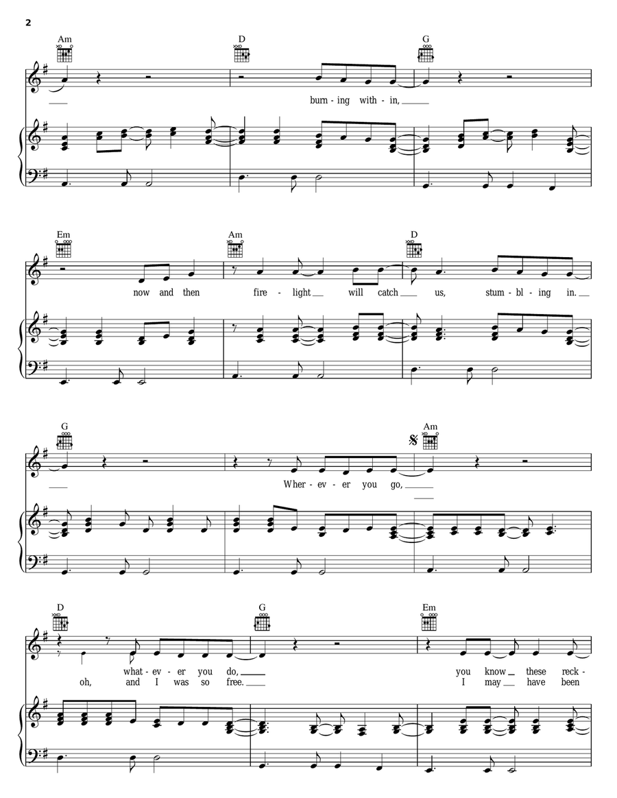 Stumblin' In Piano, Vocal, Guitar scores gallery preview page 2