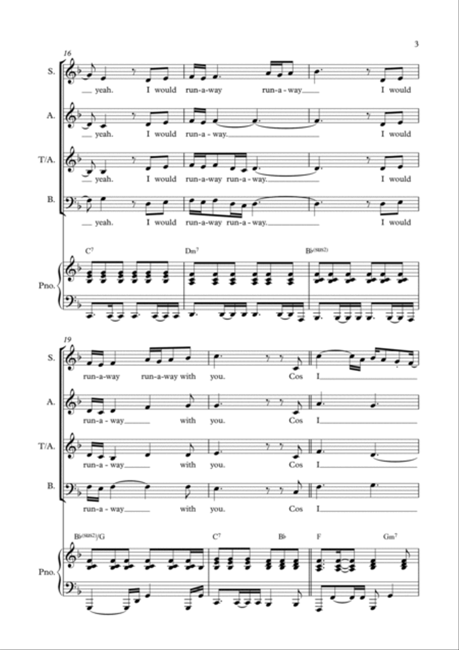 Runaway Runaway Choir scores gallery preview page 3