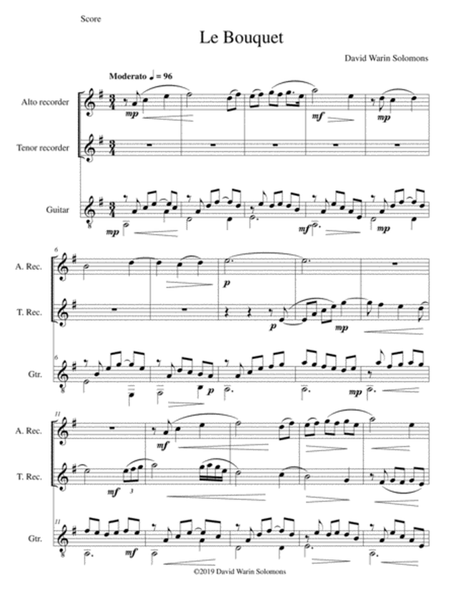 Le bouquet for alto recorder, tenor recorder and guitar image number null