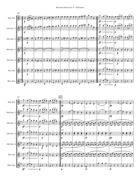 Slavonic Dance No. 8 (arr. for saxophone ensemble) image number null