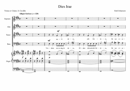 Dies irae for satb and organ