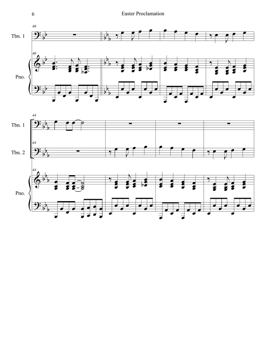 Easter Proclamation (The Risen Christ) (Trombone Duet) Trombone Duet scores gallery preview page 6