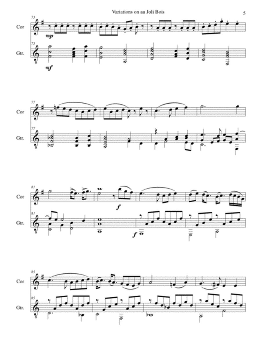Variations on au Joli Bois for cor anglais and guitar image number null