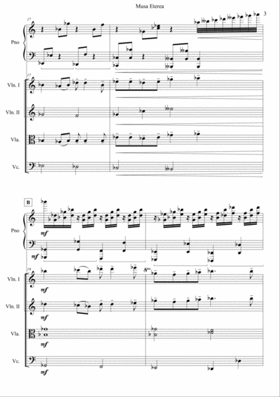 Musa Eterea Musa Eterea Piano Quintet scores gallery preview page 3