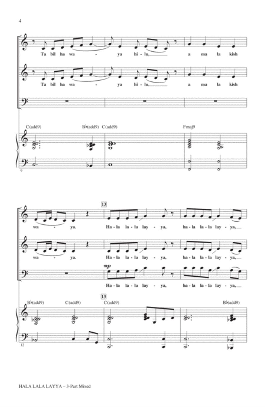 Hala Lala Layya Hala Lala Layya 3-Part scores gallery preview page 2