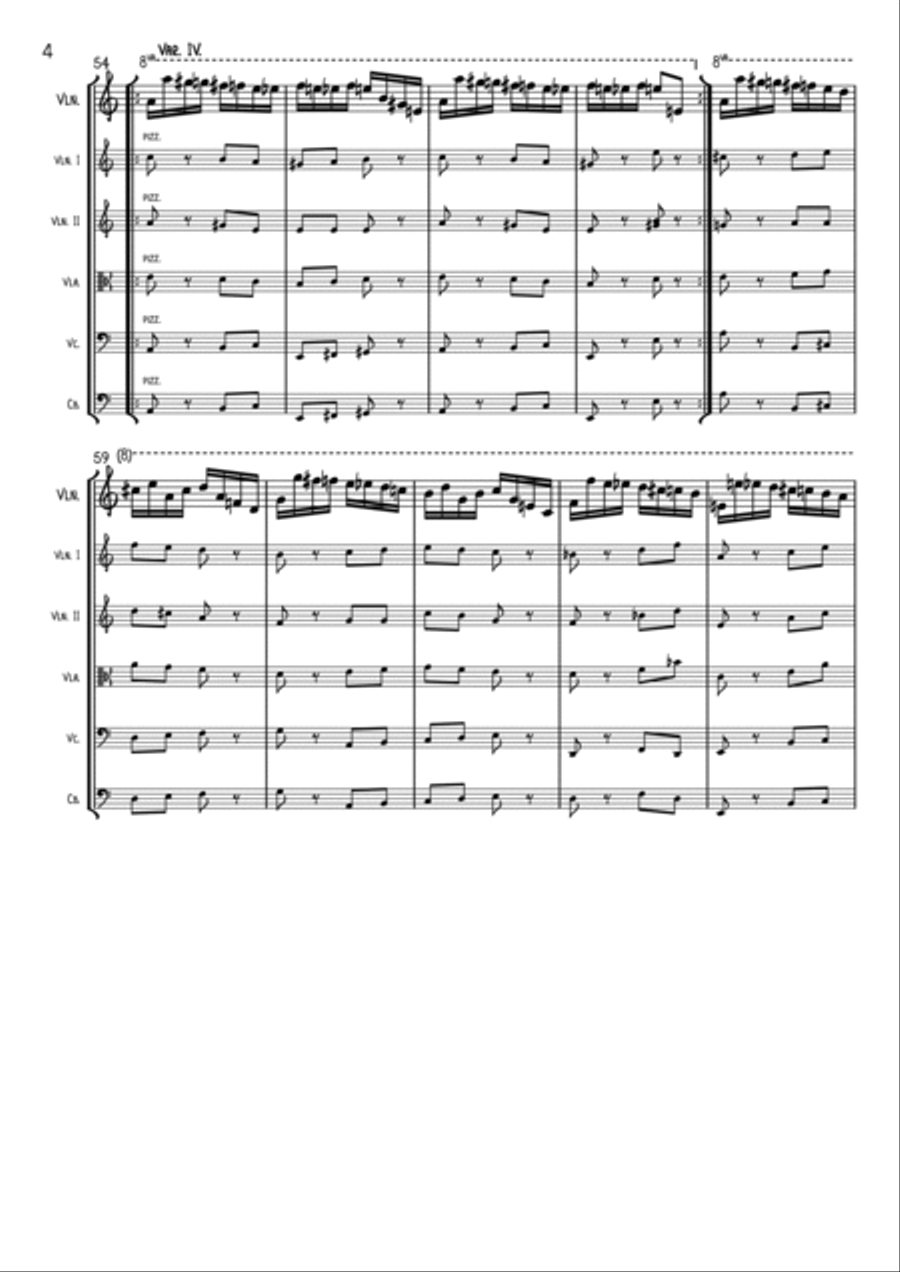 Paganini - Caprice No. 24 - orchestrated String Orchestra scores gallery preview page 4