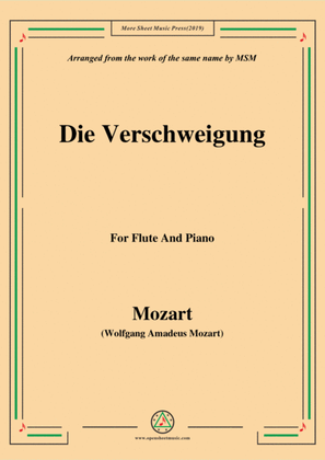 Book cover for Mozart-Die verschweigung,for Flute and Piano