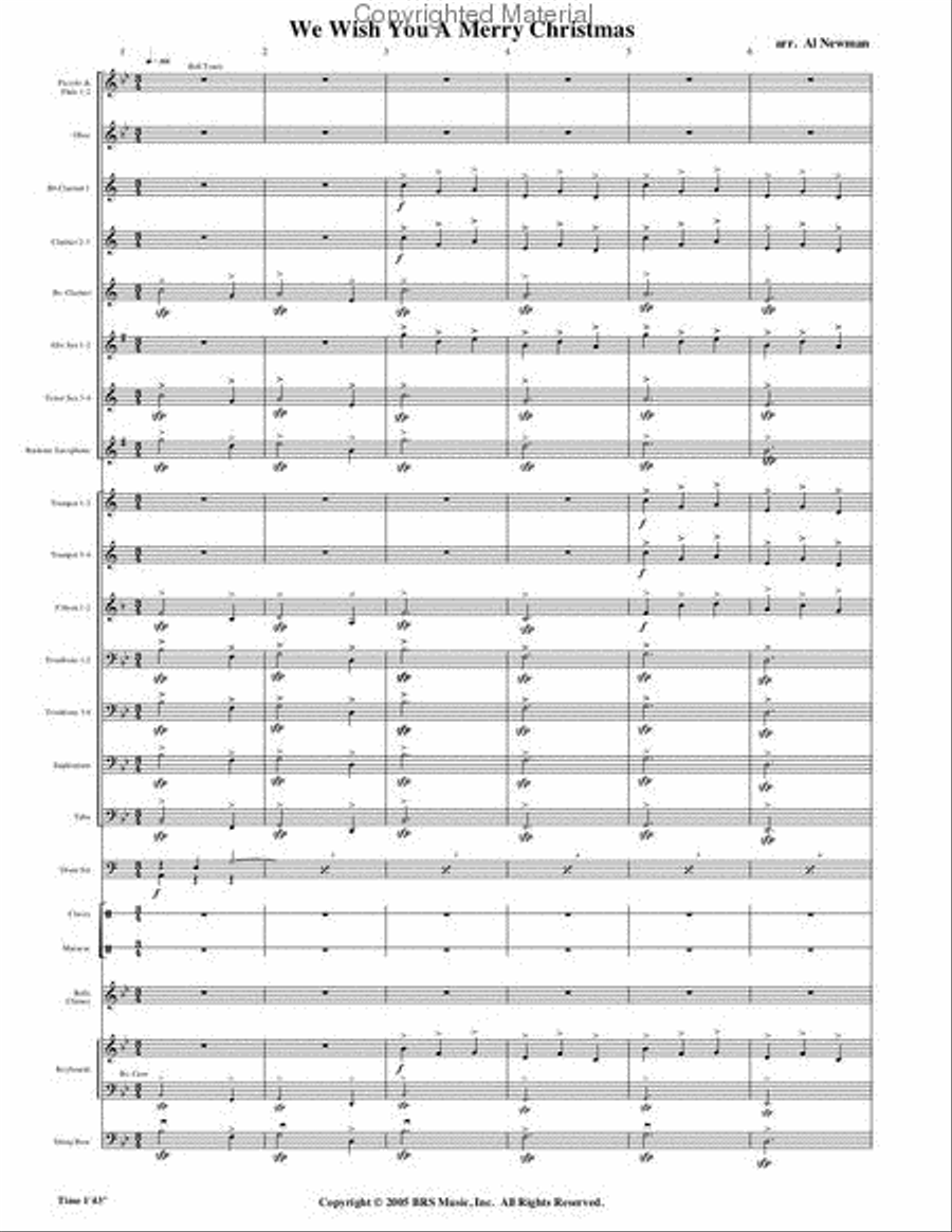 We Wish You A Merry Christmas Concert Band scores gallery preview page 3