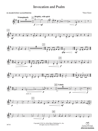 Invocation and Psalm: E-flat Baritone Saxophone