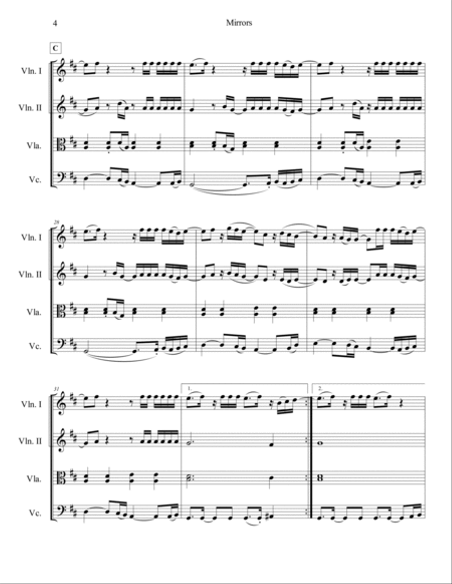 Mirrors String Quartet scores gallery preview page 5