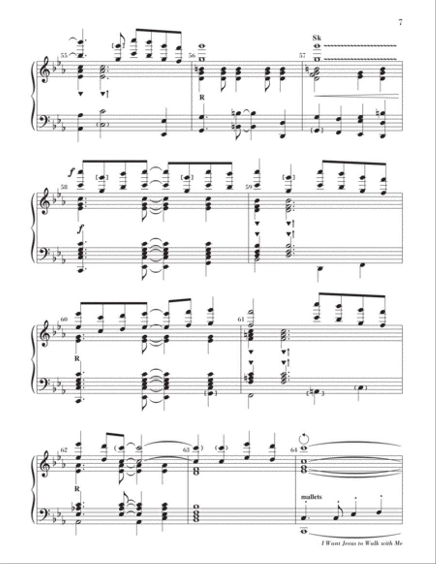 I Want Jesus to Walk with Me 5-Octaves scores gallery preview page 8