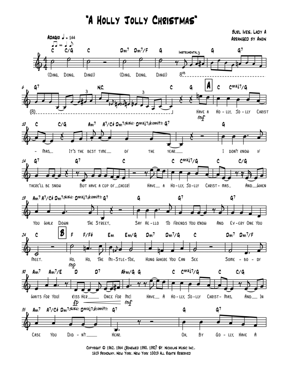 A Holly Jolly Christmas Piano scores gallery preview page 1