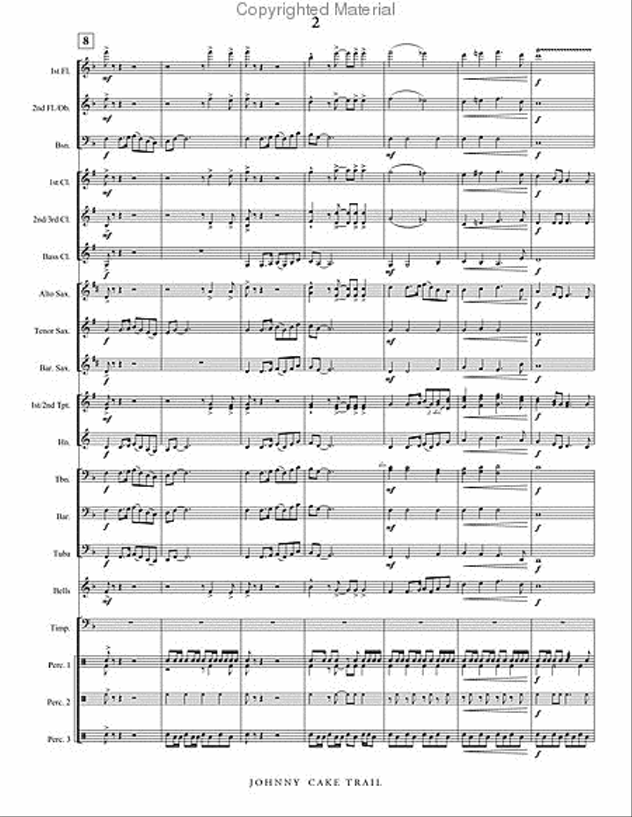 Johnnycake Trail Johnnycake Trail Concert Band scores gallery preview page 3