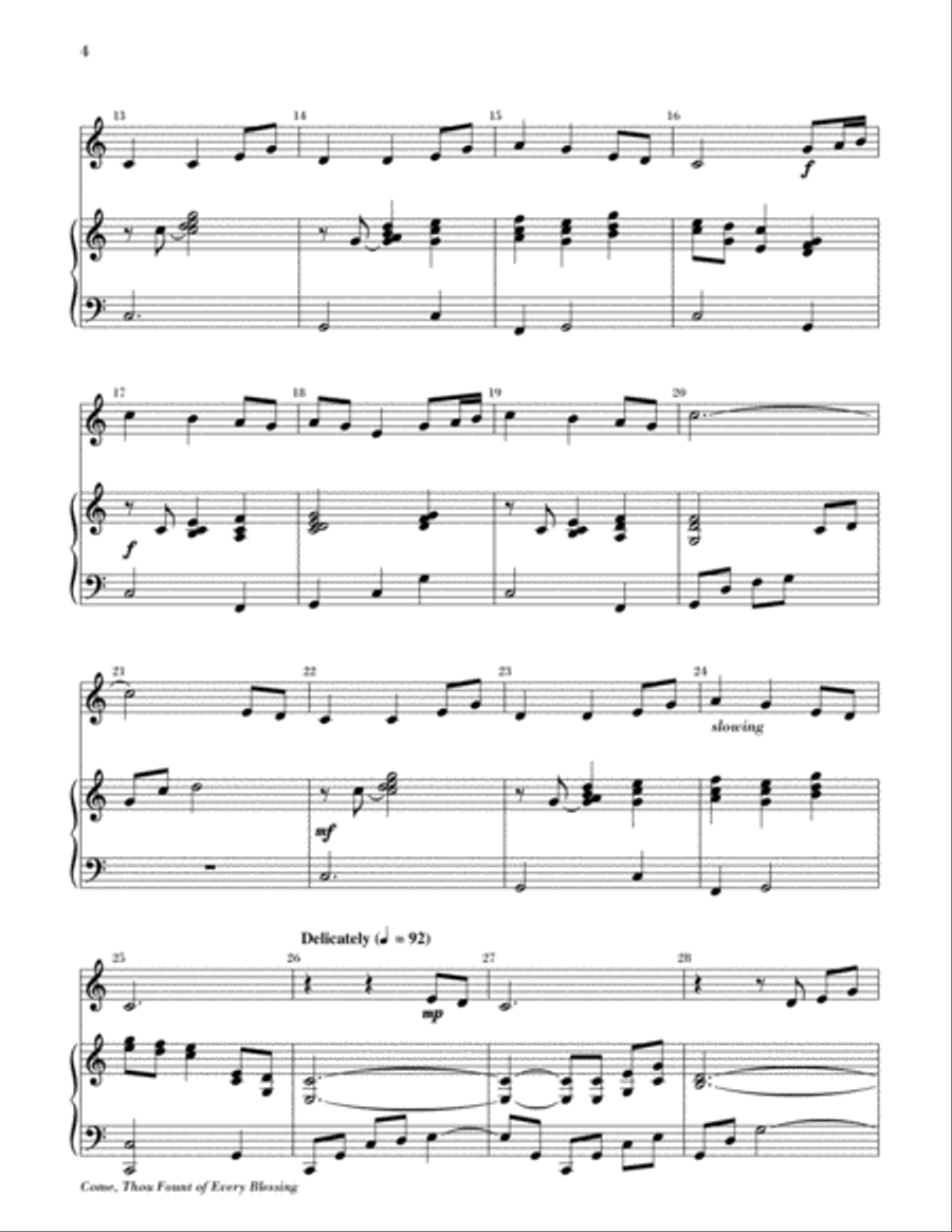 Come, Thou Fount of Every Blessing 2-Octaves scores gallery preview page 3