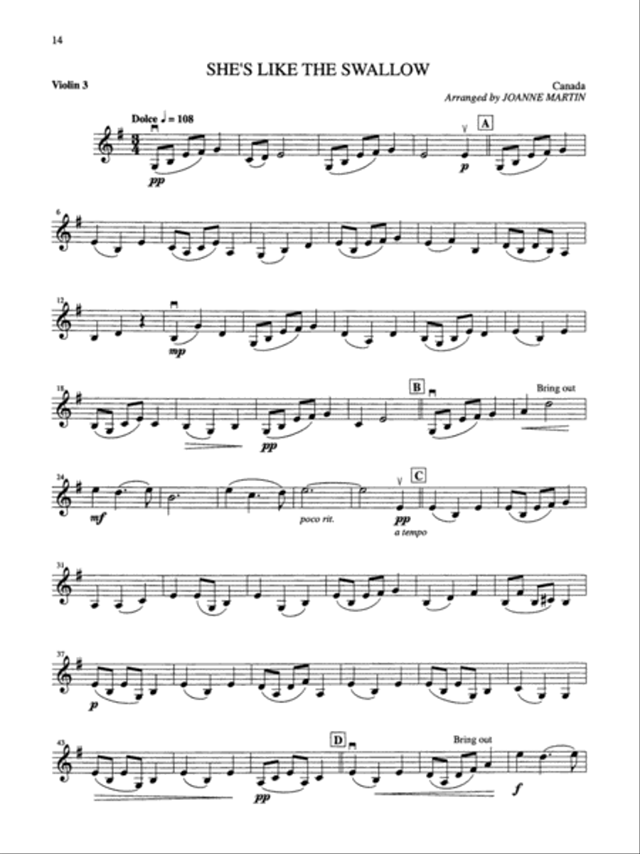 Folk Strings for String Quartet or String Orchestra String Quartet scores gallery preview page 5