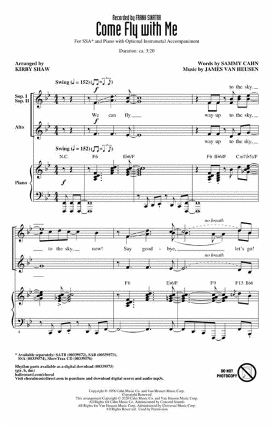 Come Fly with Me SSA scores gallery preview page 3