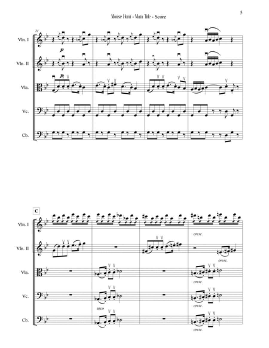 Mouse Hunt String Orchestra scores gallery preview page 5
