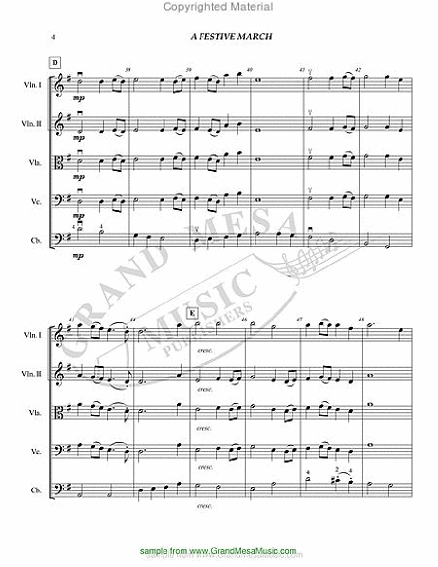 A Festive March String Orchestra scores gallery preview page 5