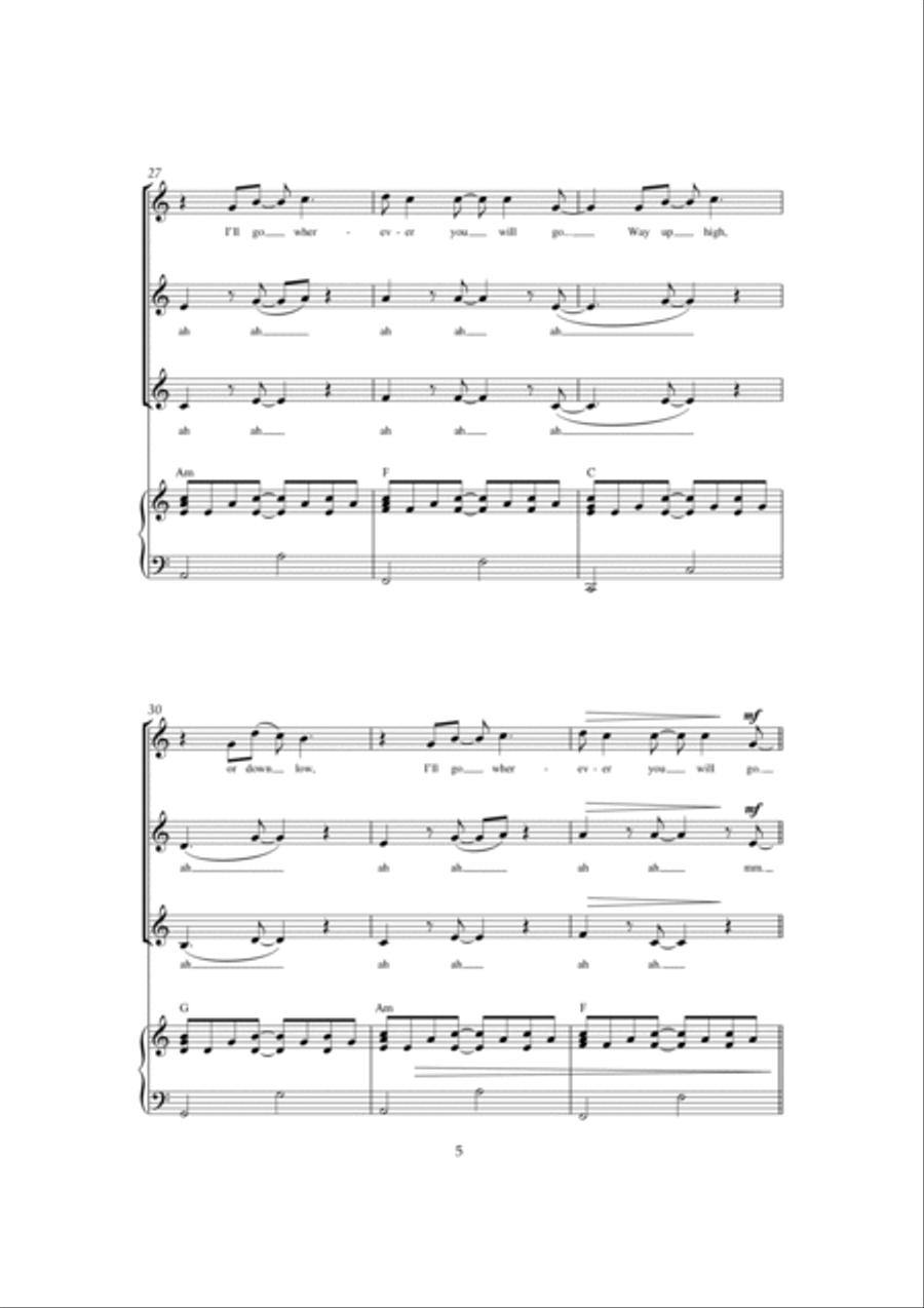 Wherever You Will Go SSA scores gallery preview page 5