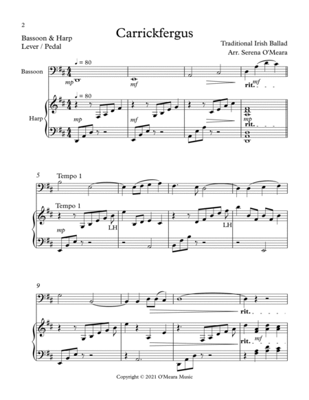 Carrickfergus Duet for Bassoon & Harp image number null